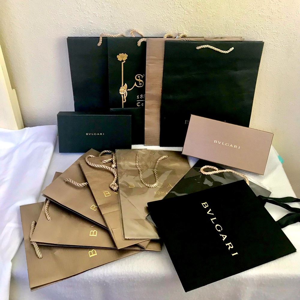 Bundle Authentic BVLGARI ASSORTED BAGS AND BOX